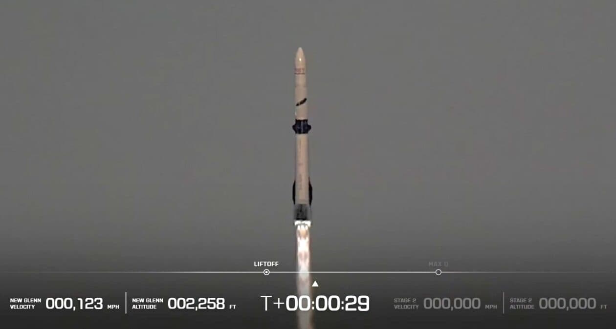 In a first, Blue Origin uses a recycled rocket to send a satellite into orbit — unfortunately, it’s the wrong orbit