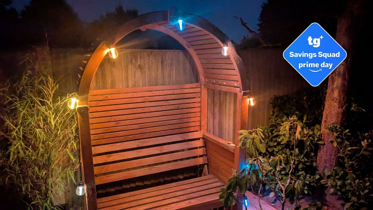 I added these smart solar lights to my backyard and now I never want to go inside (swipe them up and save 30%)