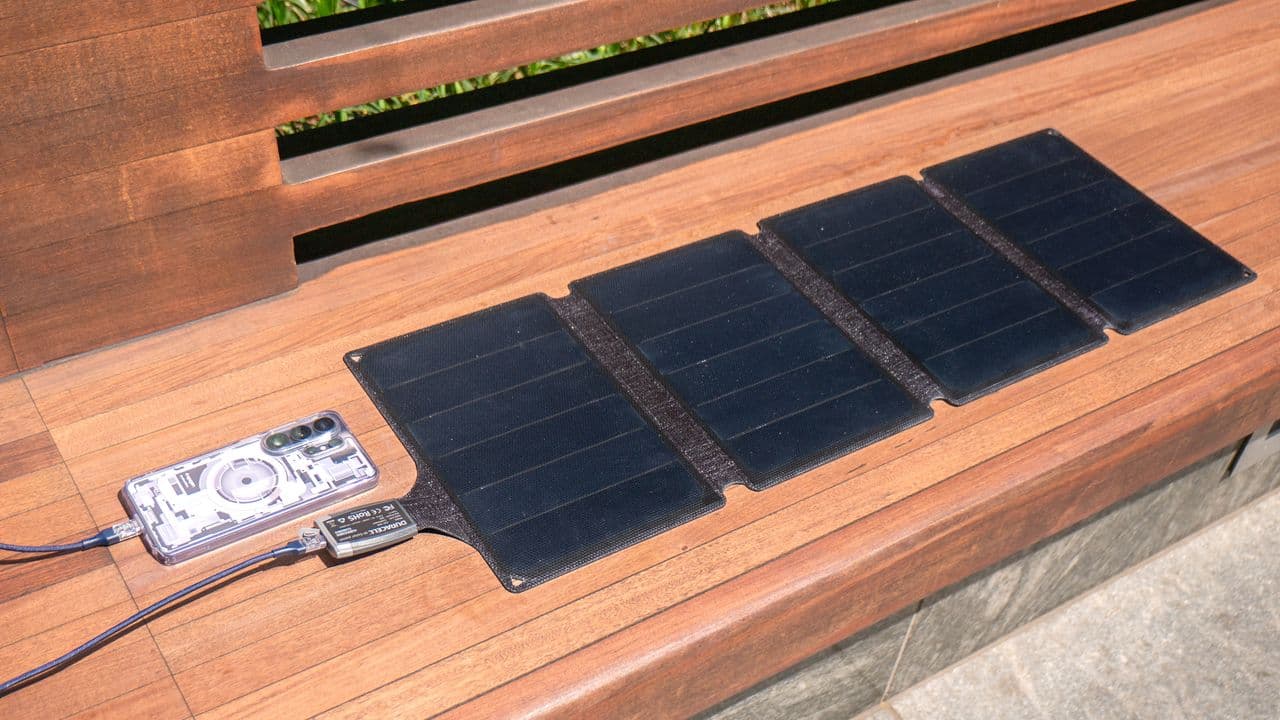 I just tested this portable solar panel to charge my phone
