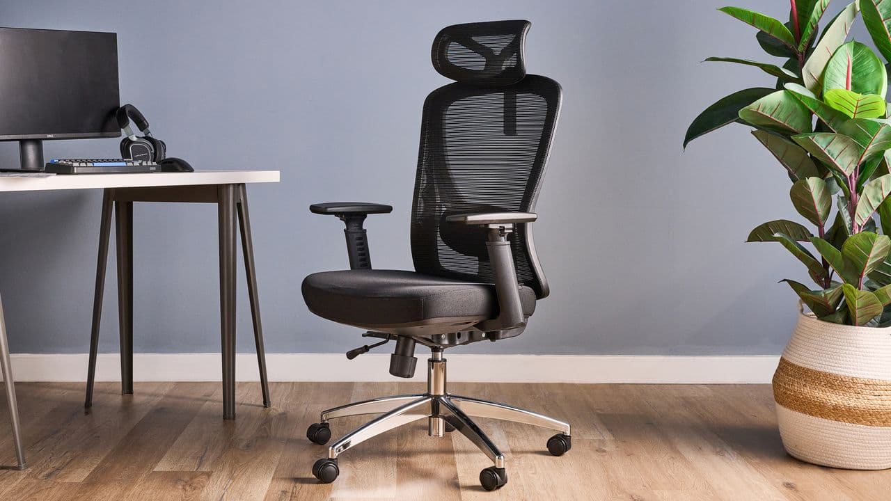 This budget desk chair from Boulies offers exceptional comfort for long hours.