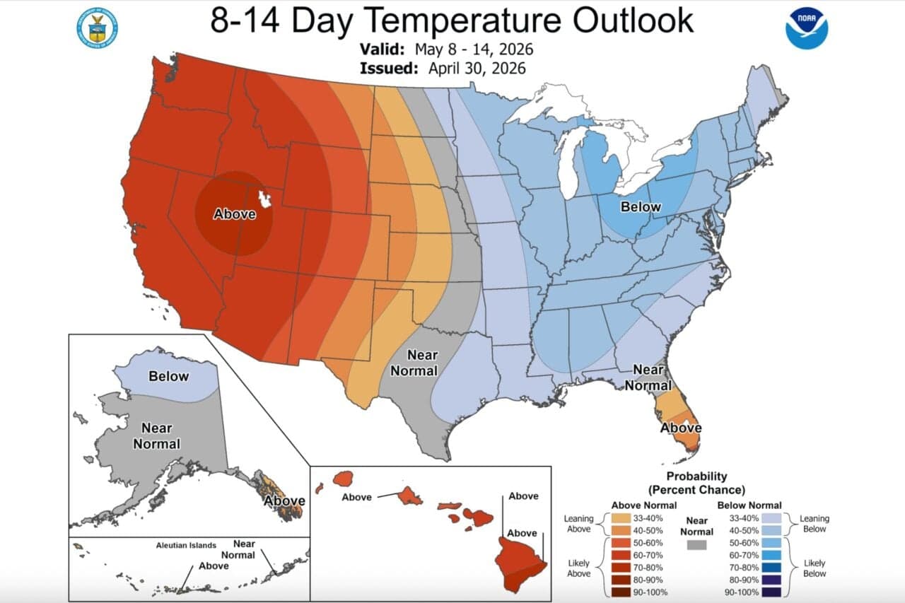 May to Bring Early Summer to the West While the East Freezes