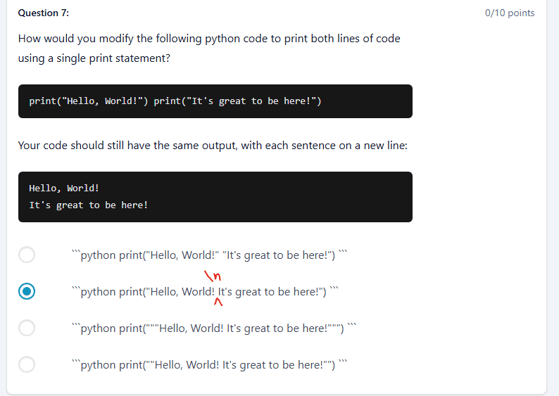 M1 Quiz 1 Qn7: why is the right syntax missing from your options?