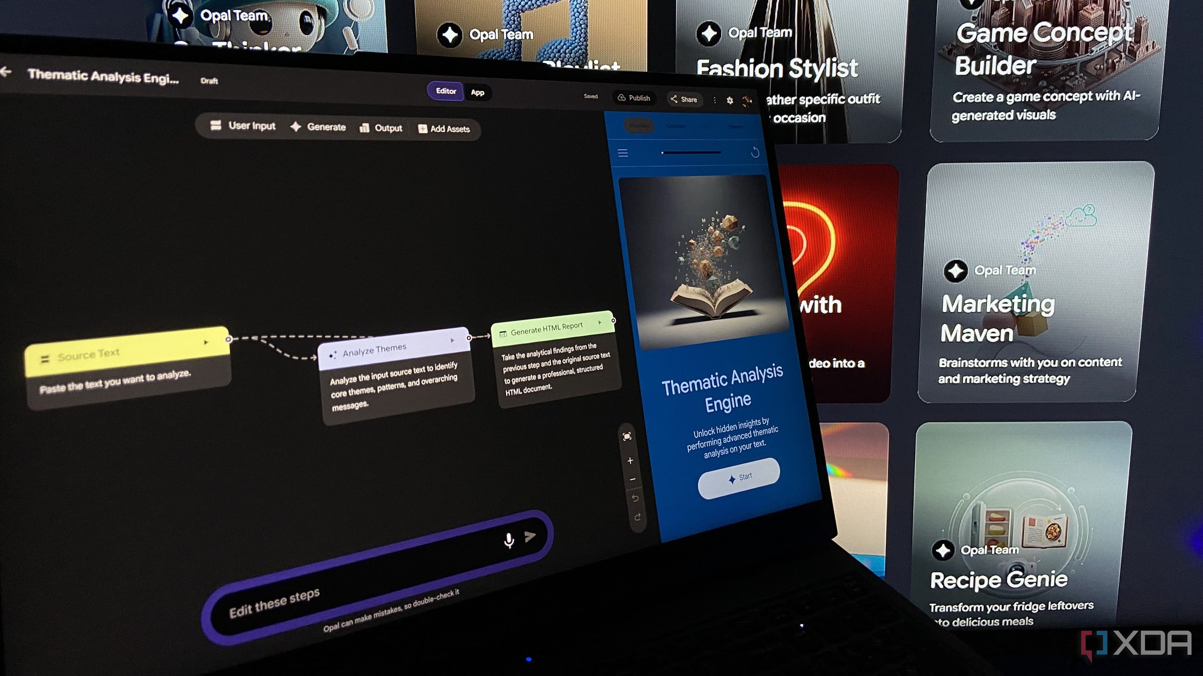Google Opal enables no-code app development beyond Cursor and Claude Code.
