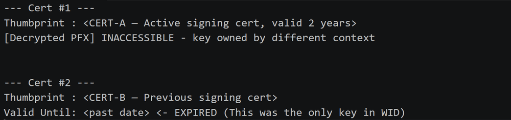 Unrecoverable? How Cloud Users Can Retrieve Active ADFS Signing Credentials
