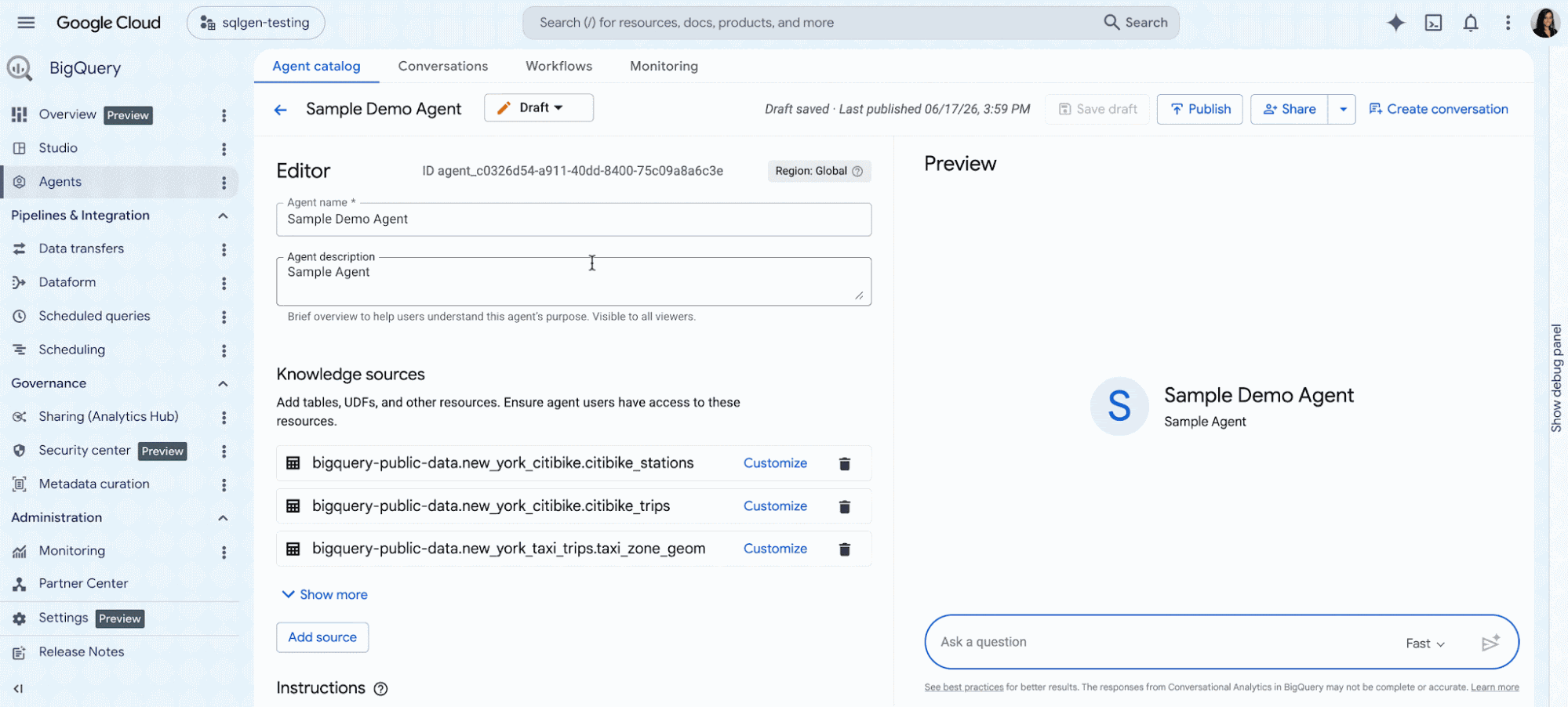 Conversational analytics in BigQuery brings trusted agentic reasoning to everyone