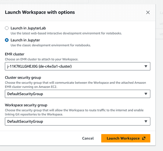C4W3A3 Launch workspace (jupyter) failed