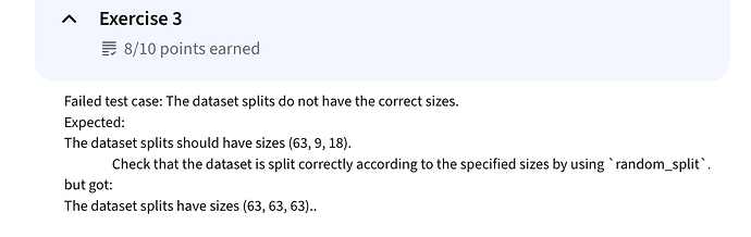 C1M3 get_dataloaders Failed test case: The dataset splits do not have the correct sizes