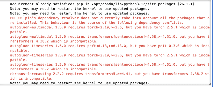 Lab 1 - issues installing python libs and importing datasets and transformers