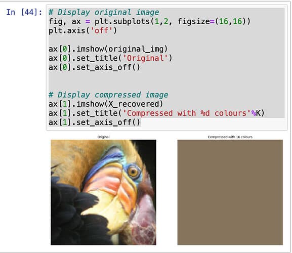 Week1 lab Jupyter lab: C3_W1_KMeans_Assignment - display Compressed image with 16 colors