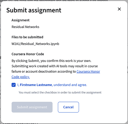 Cannot submit quiz and assignment due to the "submit assignment" button is grey after checking the "coursera honor code" checkbox