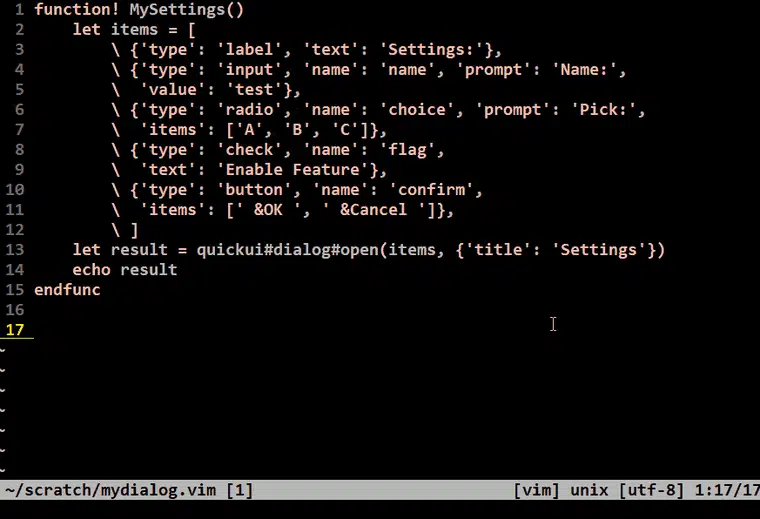 Build Real Dialogs in Vim — No Python, No Dependencies