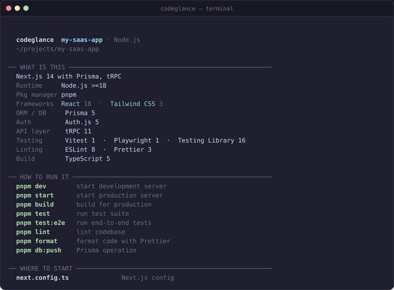 I made a CLI tool that replaces the first 15 minutes of exploring any new codebase