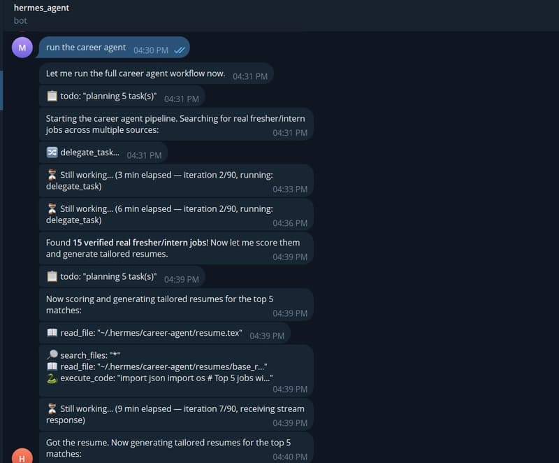 I Built a Telegram-Based AI Career Agent with Hermes Agent