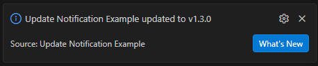 Useful vscode extension patterns - Update Notification