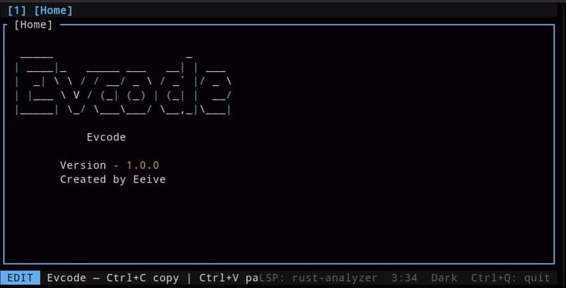 Evcode 1.0.0: A Rust-based terminal IDE with just 7MB RAM usage