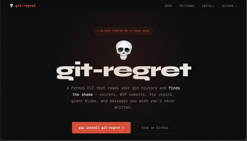 Git-regret 💀 — I Finally Finished the CLI That Reads Your Shame