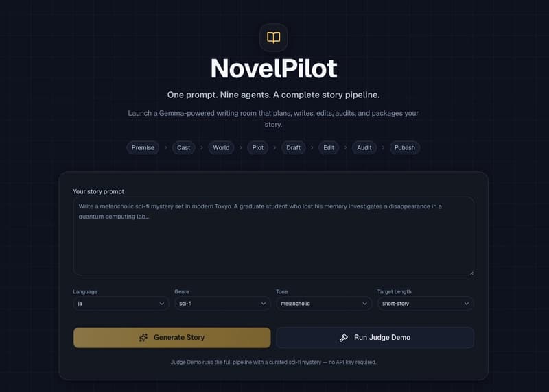 NovelPilot: A Novel Writing Agent Powered by Gemma 4
