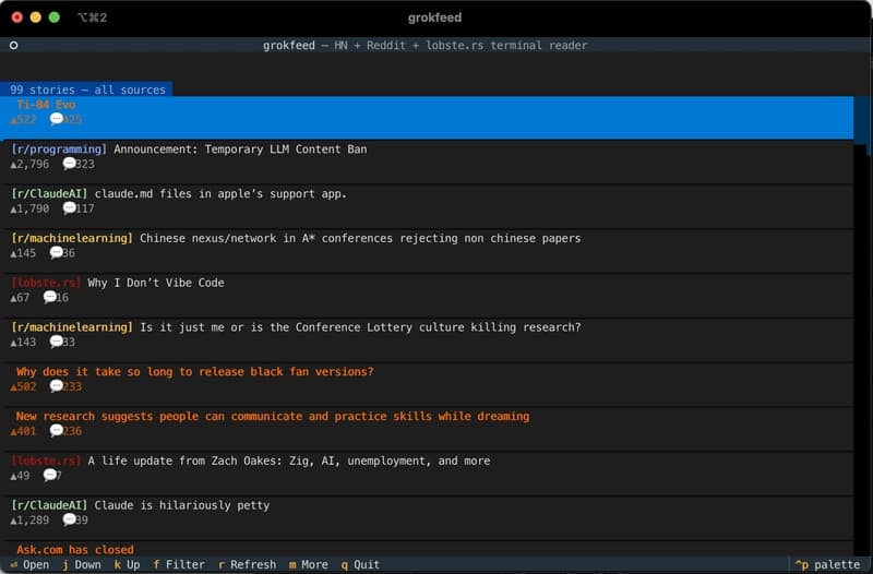Building a Terminal Feed Reader for Hacker News, Reddit, and lobste.rs with Python & Textual