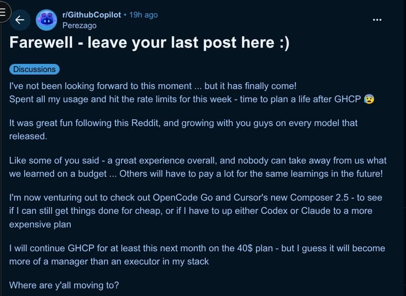 GitHub Copilot is about to die, users saying their final goodbyes