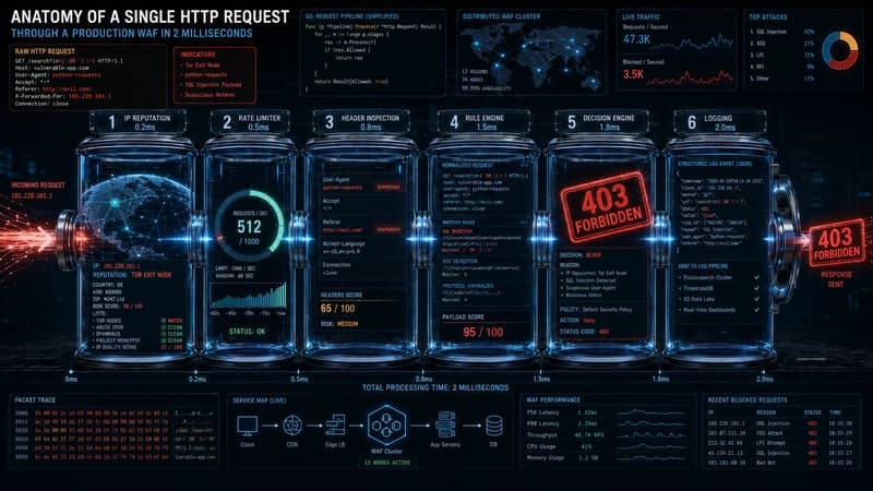 What Happens in 2 Milliseconds: Anatomy of a Single HTTP Request Through a Production WAF