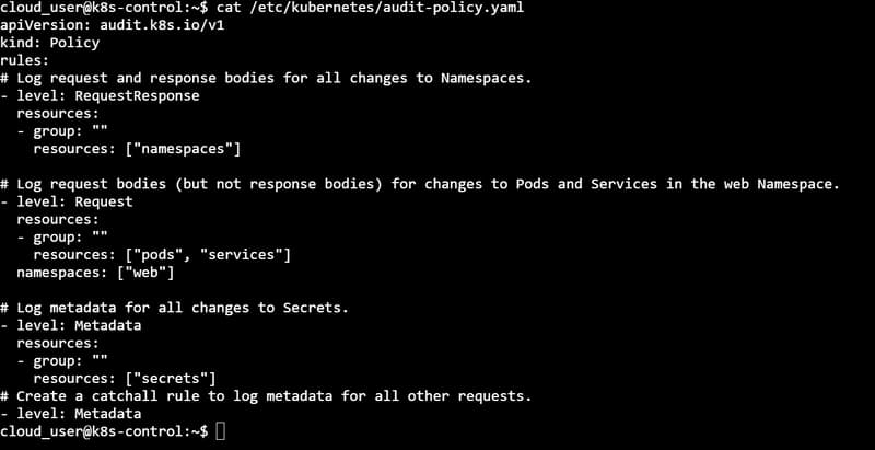 Configure Audit Logging in Kubernetes