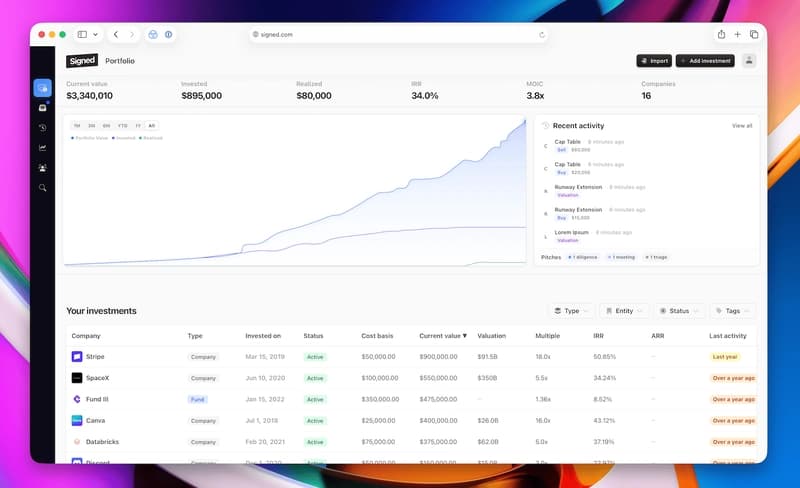 signed.com: because angel investors apparently can't keep track of their investments