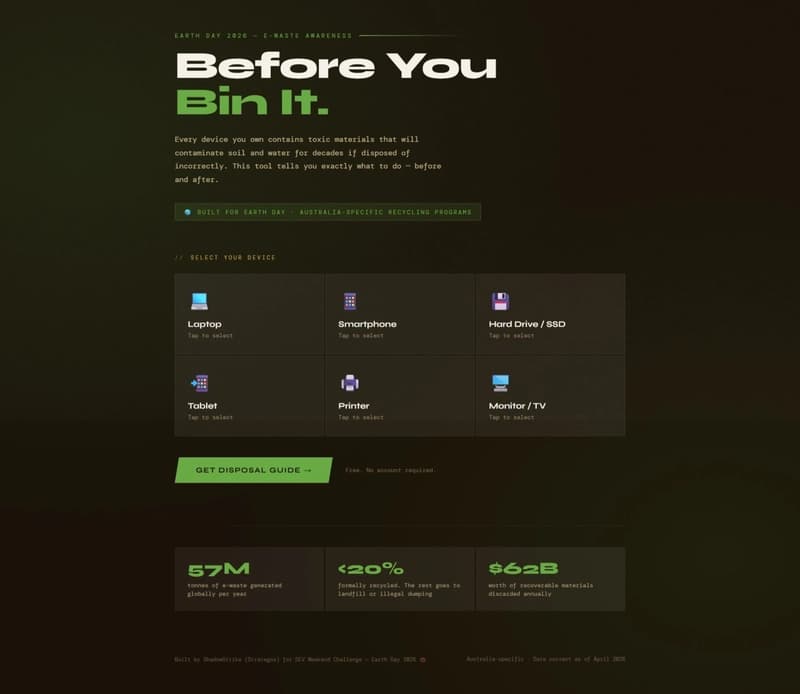 E-Waste Aware — Sanitise First, Then Recycle 🌏