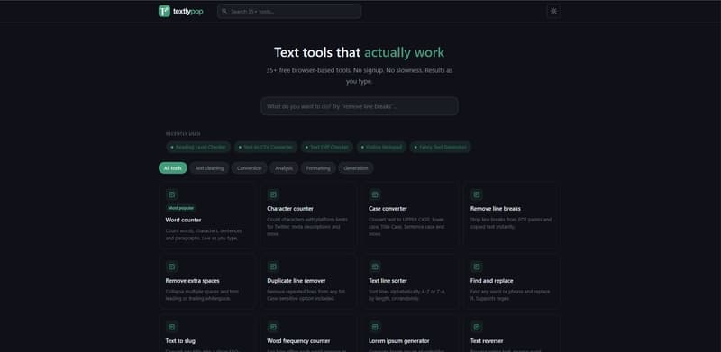 How I Built a Privacy-First Text Tool Site Where Your Data Never Leaves the Browser
