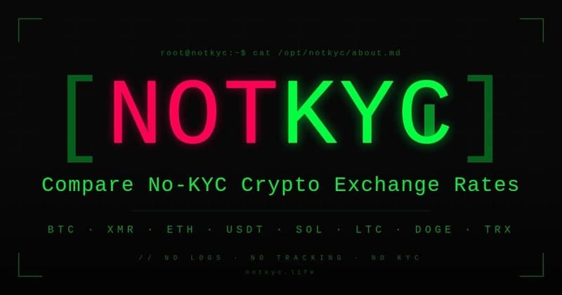 notkyc.life - no-KYC swap aggregator .stay anonymous. stay free.