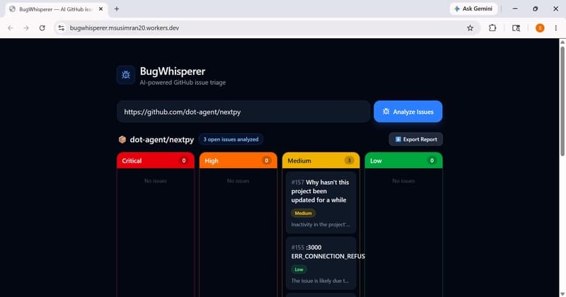 BugWhisperer: How I Finally Finished My Abandoned GitHub Issue Analyzer (8 Months Later) with GitHub Copilot