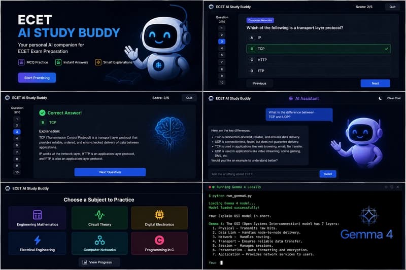 ECET AI Study Buddy using Gemma 4 – My First Local AI Project