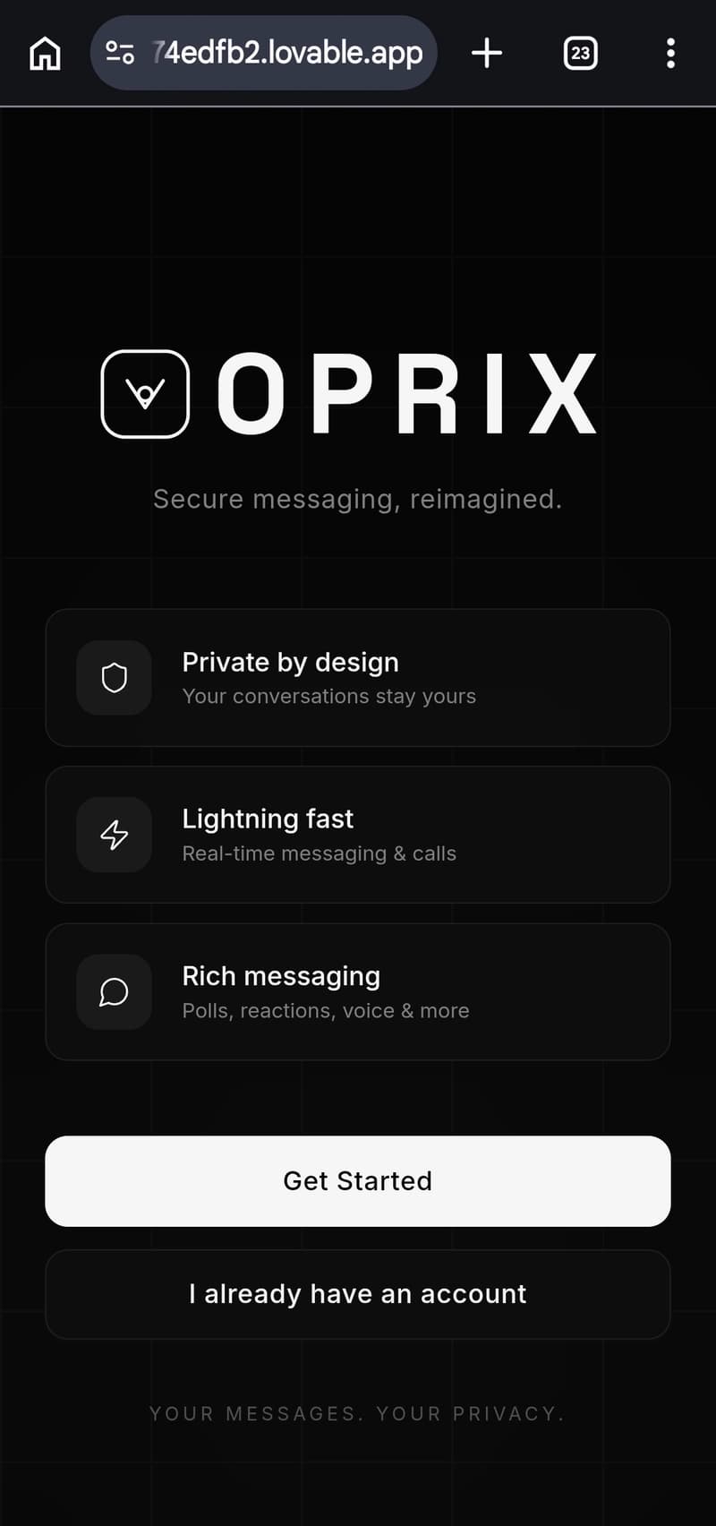 OPRIX : From a simple messaging web app to a well structured and enhanced UI messaging web app
