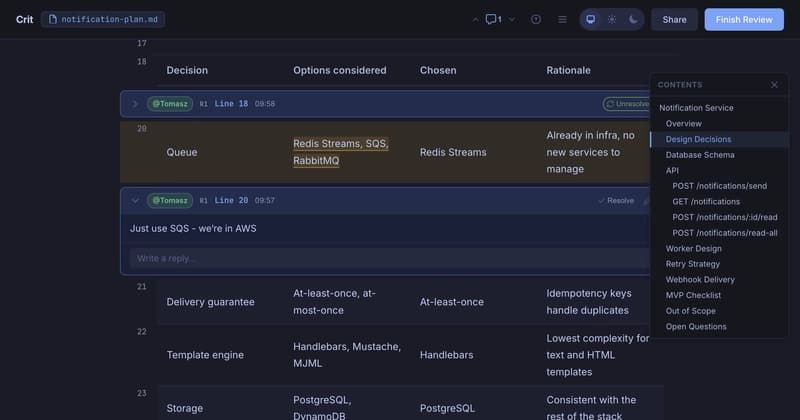 Great Little Software: Crit - Your Feedback Loop with the Agent