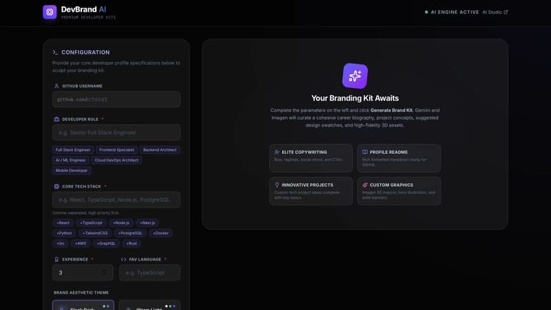 ๐ I Built DevBrand AI with Google AI Studio