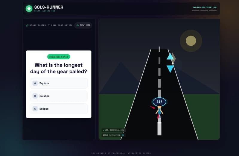 SOLS-RUNNER: An AI-Powered Game to Explore the Summer Solstice