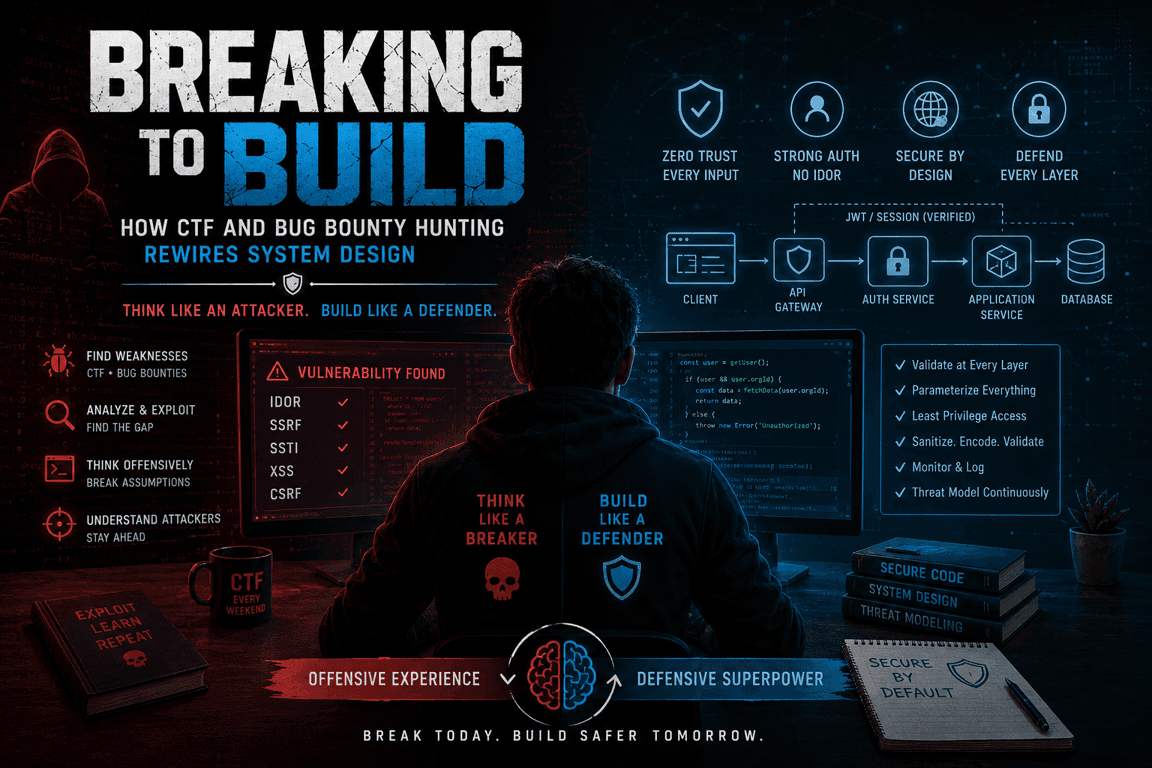 Breaking to Build: How CTF and Bug Bounty Hunting Rewires System Design