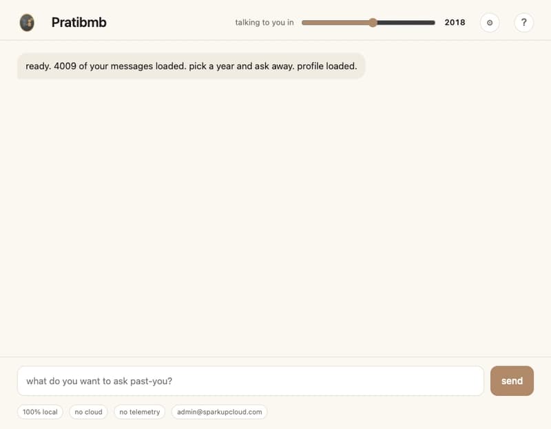 I built an app that lets you chat with your past self โ using your real messages