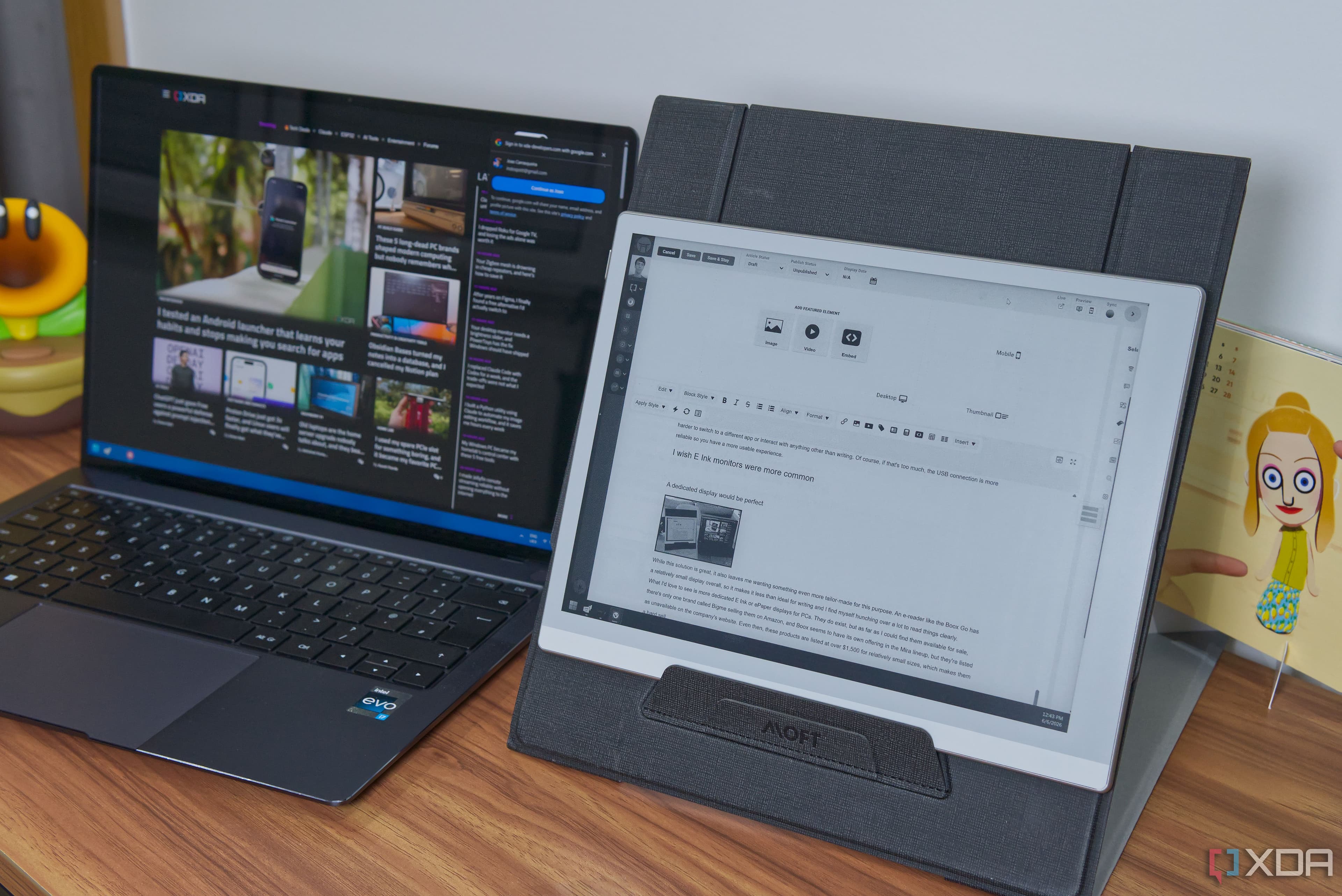 E-readers make terrible second monitors, and that's exactly why I use one for work